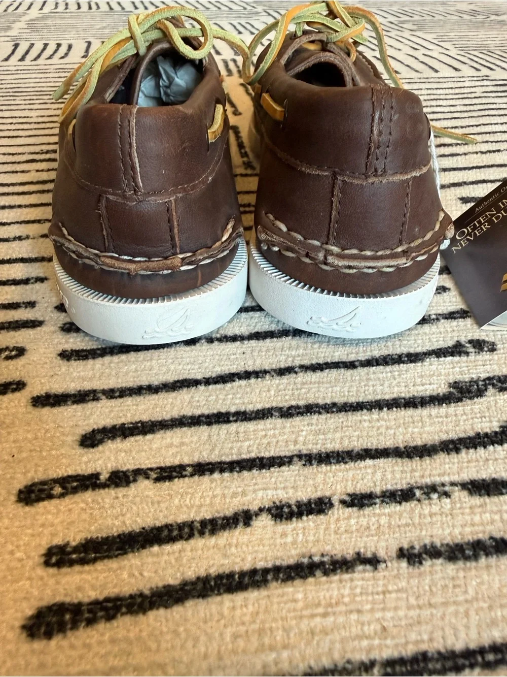 Vintage Sperry Top-Sider Authentic Original Men's 7M Brown Leather Deadstock NIB